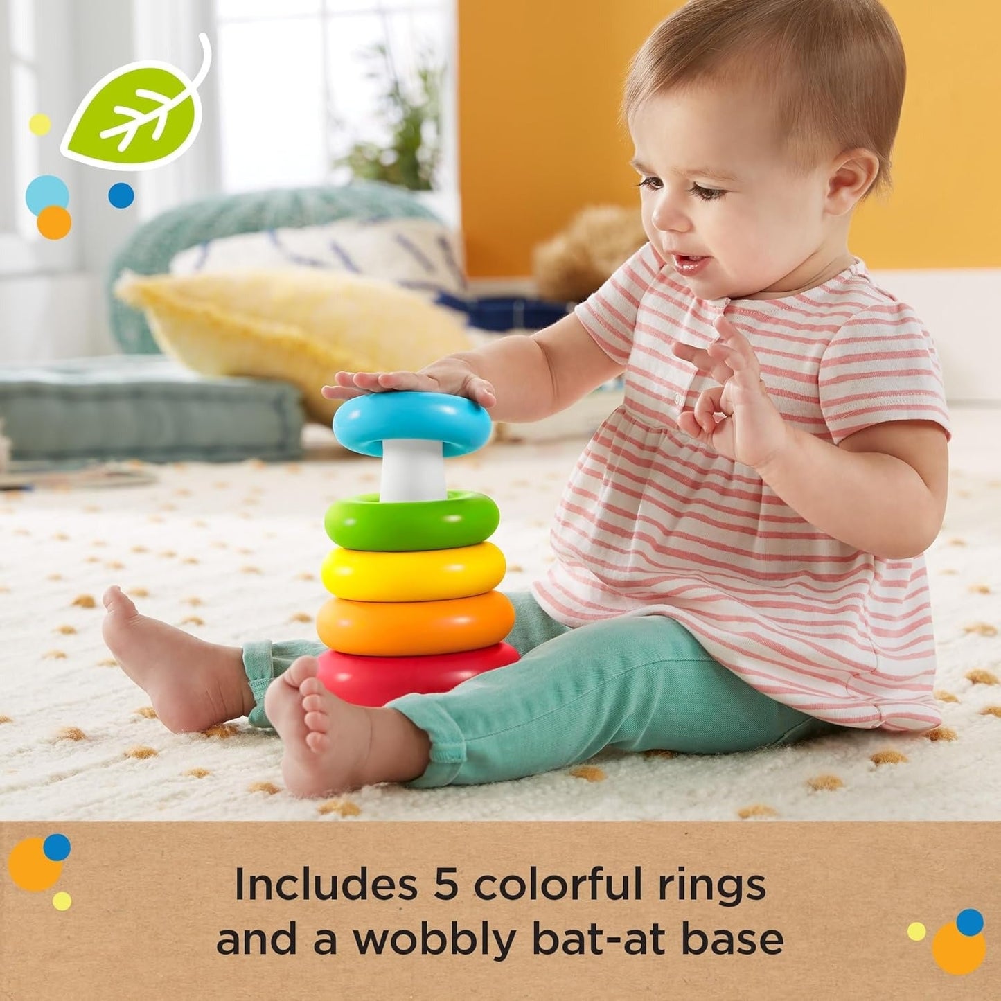 THE TOY STATION Wooden Stacking Rings Baby Toy