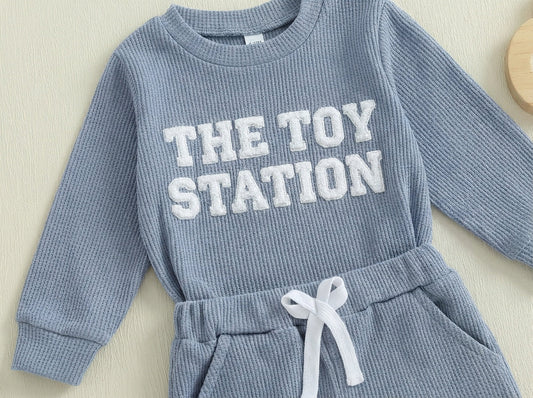 THE TOY STATION Baby Ribbed Lounge Set Grey