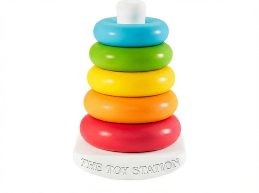 THE TOY STATION Wooden Stacking Rings Baby Toy